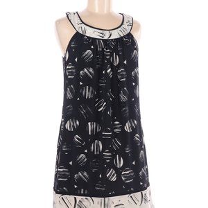 BCBGMAXAZRIA Dress Black White Sleeveless Scoop Neck Mini Sz S #206